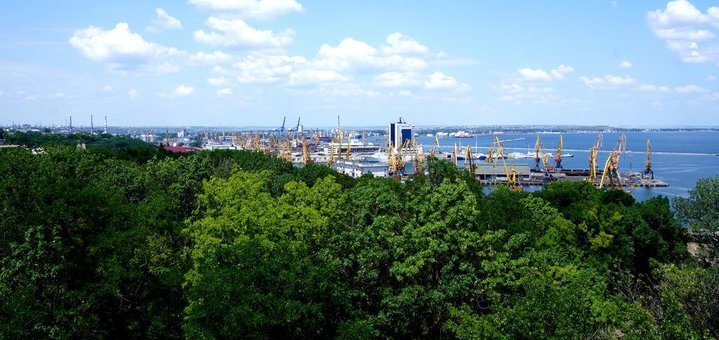 The view from the window of the hotel "Black Sea Park Shevchenko". Come with a discount