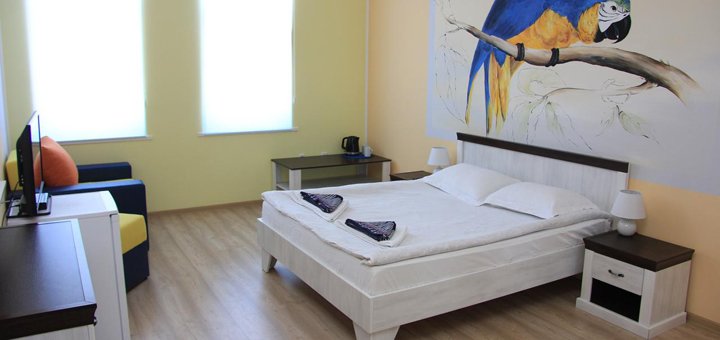 Book a room at the &quot;treasure island&quot; hotel in kirillovka