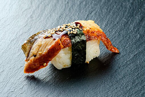 Sushi at the nakama sushi bar. order sushi at a discount.