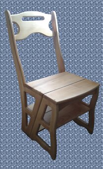 A transforming chair made of wood from the «Papa-Carlo» carpentry workshop. Order with a discount.