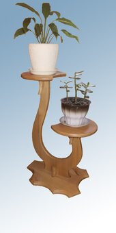 Wood flower stand from the Papa-Carlo carpentry workshop. Order with a discount.