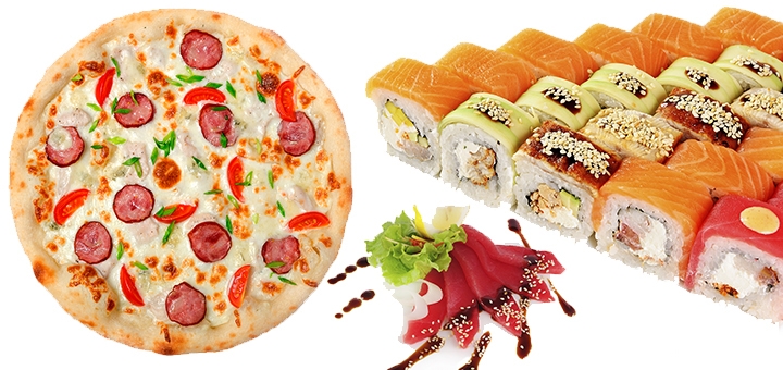 Discounts on sushi and pizza from the delivery service Freshtime1