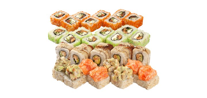 Sushi, rolls and nets in the foodman delivery service in kiev. order sushi delivery for the promotion.