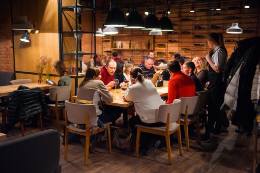The interior of the restaurant "Fabbrica". Book a table at a discount