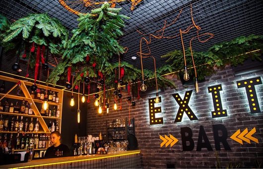 Интерьер в кальянной «Exit Bar» в Днепре. Заказать недорого