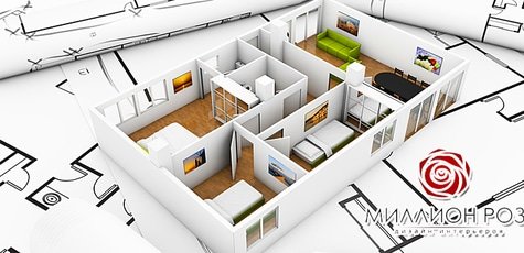 Дизайн проект с 3D визуализацией -87%