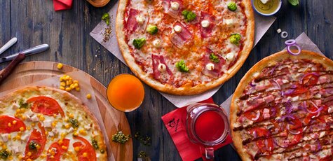 Скидка 40% на все меню пиццы от «Pizza Hub»