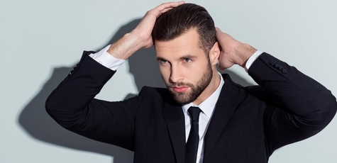 Men's haircut, styling and beard correction