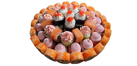 Скидка 50% на суши-торт от «Sushi cosmo pizza»