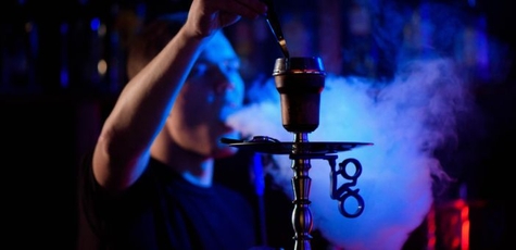 Branded hookah in the art bar «The Cage» 