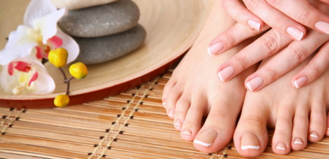 Gel polish manicure and pedicure 