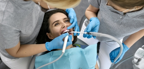Teeth cleaning with a dentist consultation