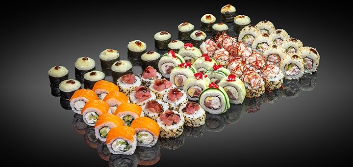 Скидка 43% на суши-сеты от сети «SushiBoss»