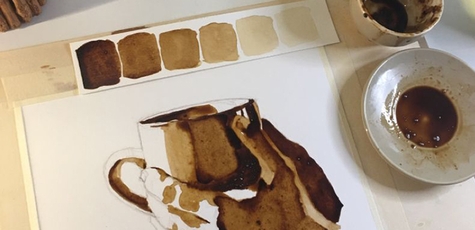 Мастер-класс по кофейной живописи в «Безмежність»