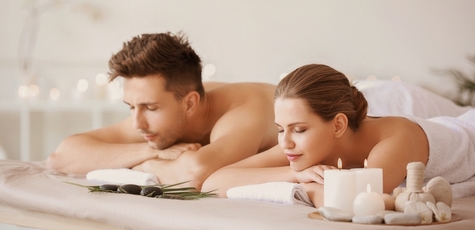 A couple's spa treatment with a sauna